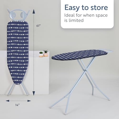 Grey 4-Leg Freestanding Full Size Ironing Board with Iron Rest M427