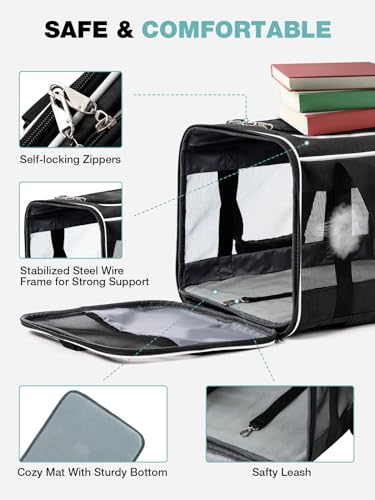 Black Rolling Pet Carrier with Wheels Z384