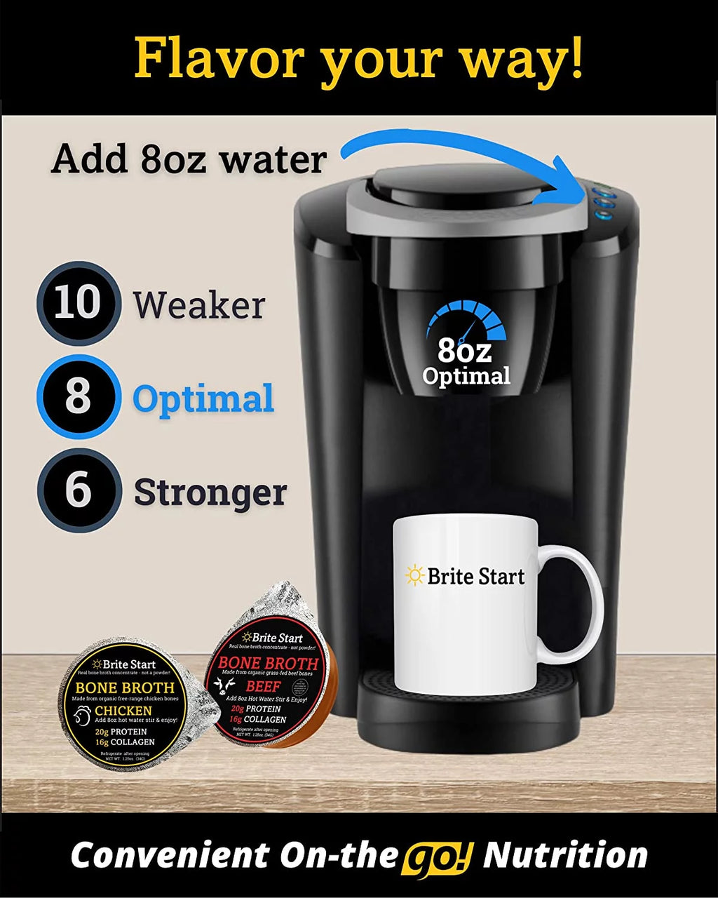 Bone Broth Single Serve Concentrate Beef 4 Count N266