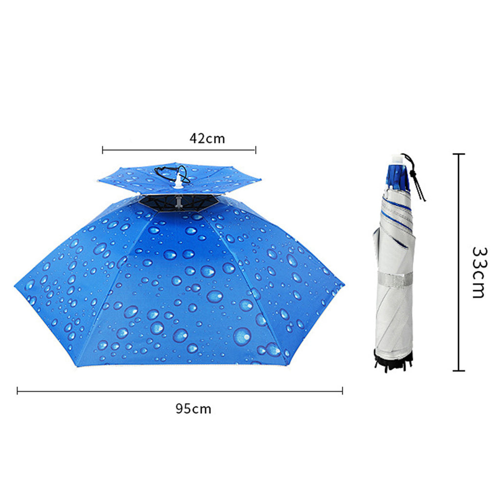 Folding Windproof Umbrella Hat I6431