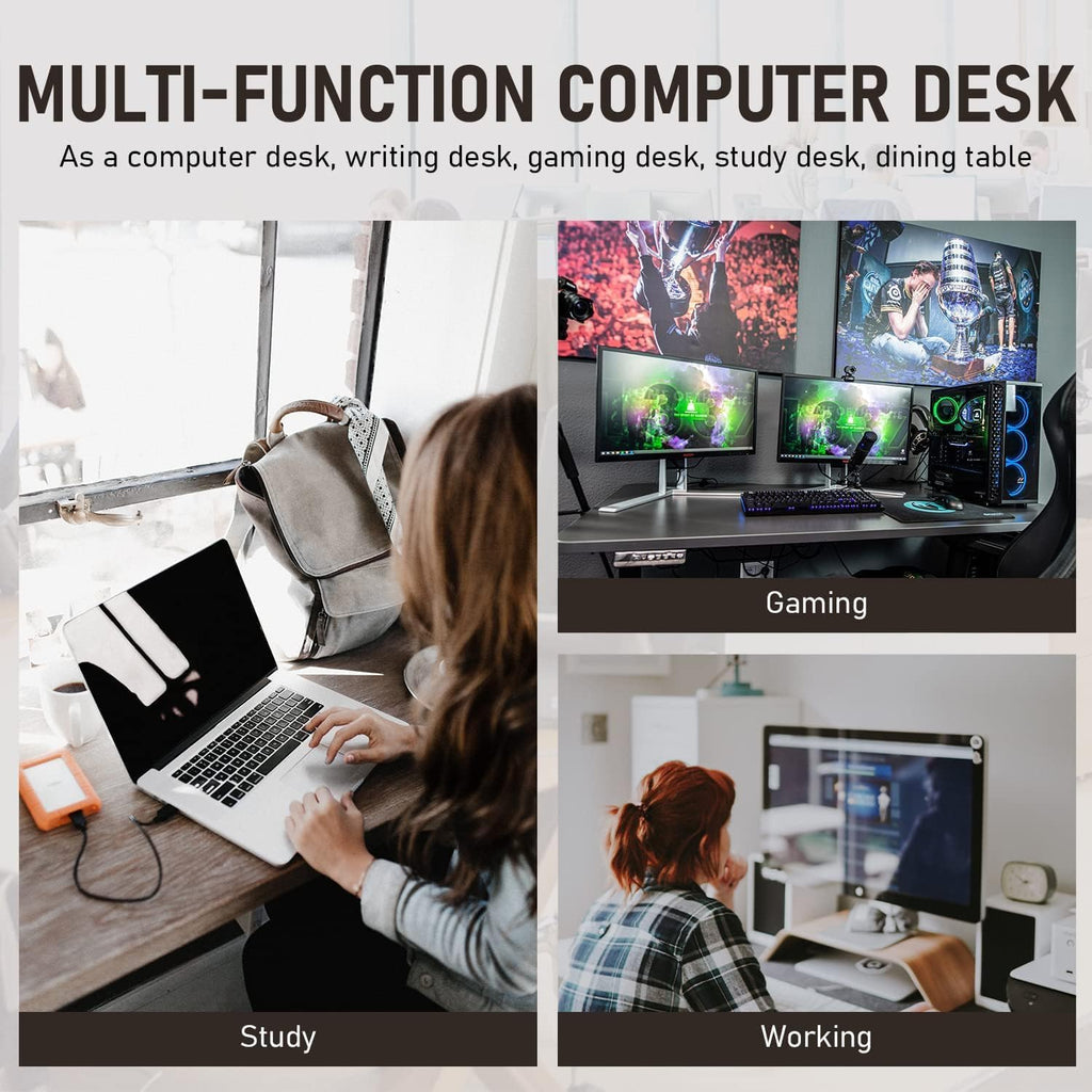 Black Wood and Metal Computer Desk B180959
