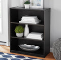 3-Shelf Bookcase with Adjustable Shelves, Black Oak E77347