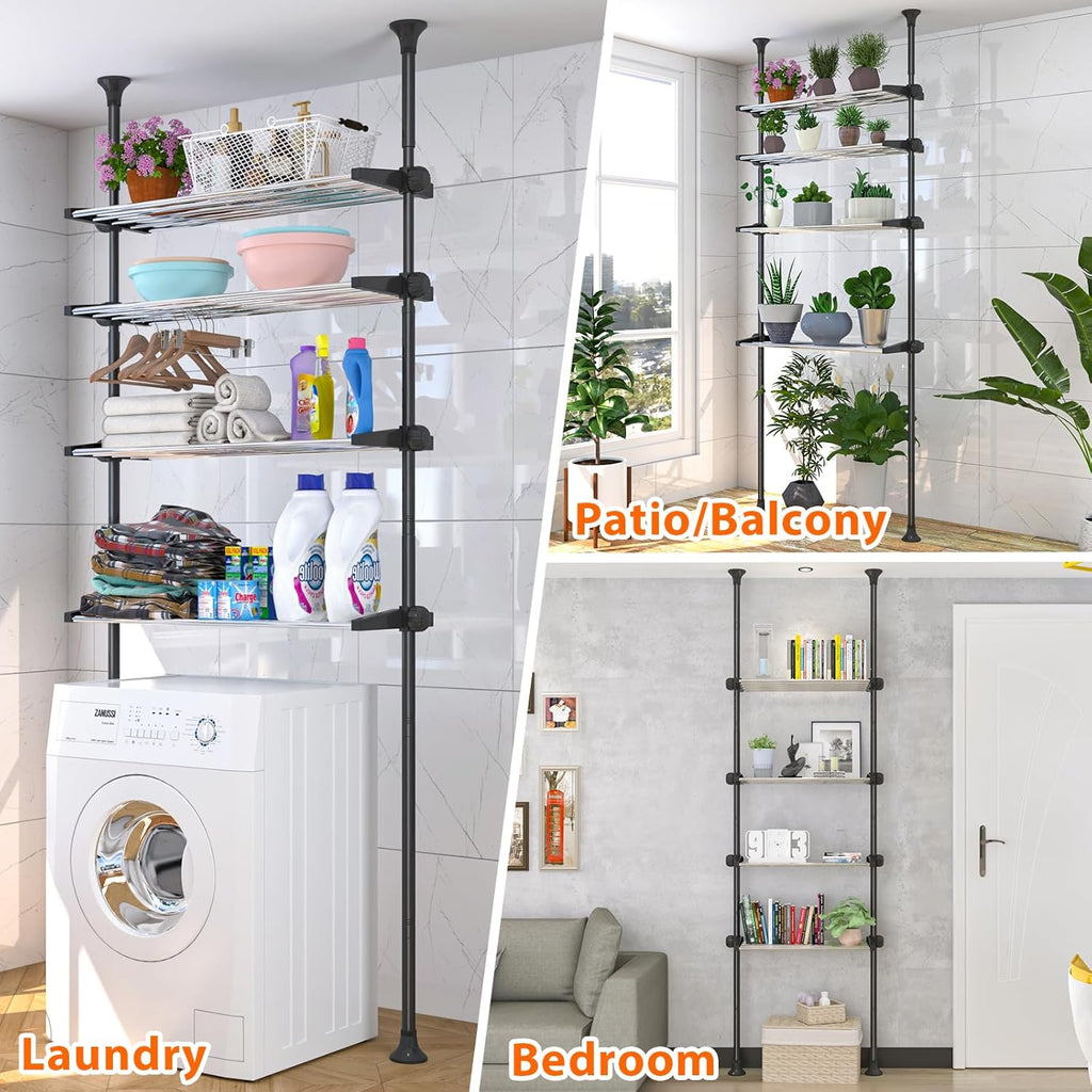 4-Tier Adjustable Metal Over The Toilet Storage Shelves D8938
