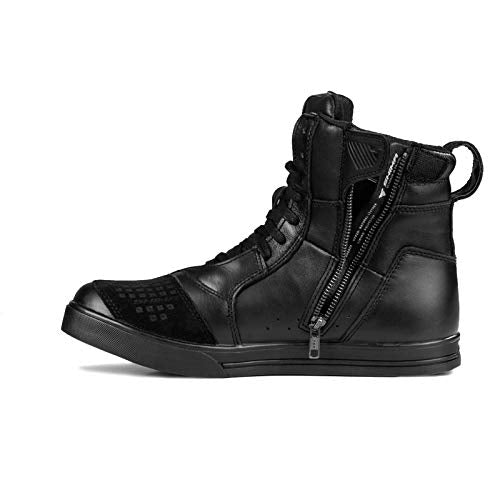 Leather Motorcycle Shoes with Side Zipper F674716