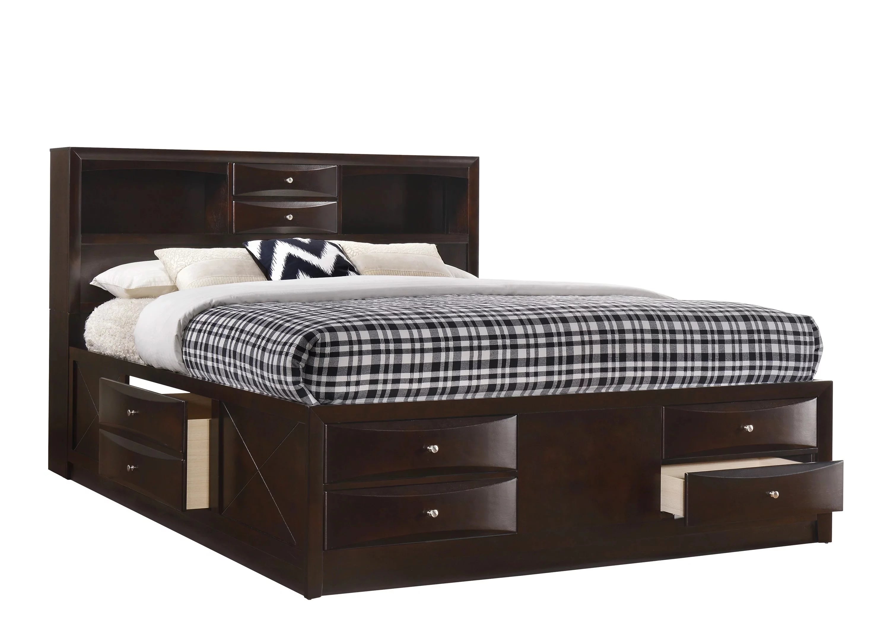 Queen Size Wooden Captains Bed with Storage Drawers V99722
