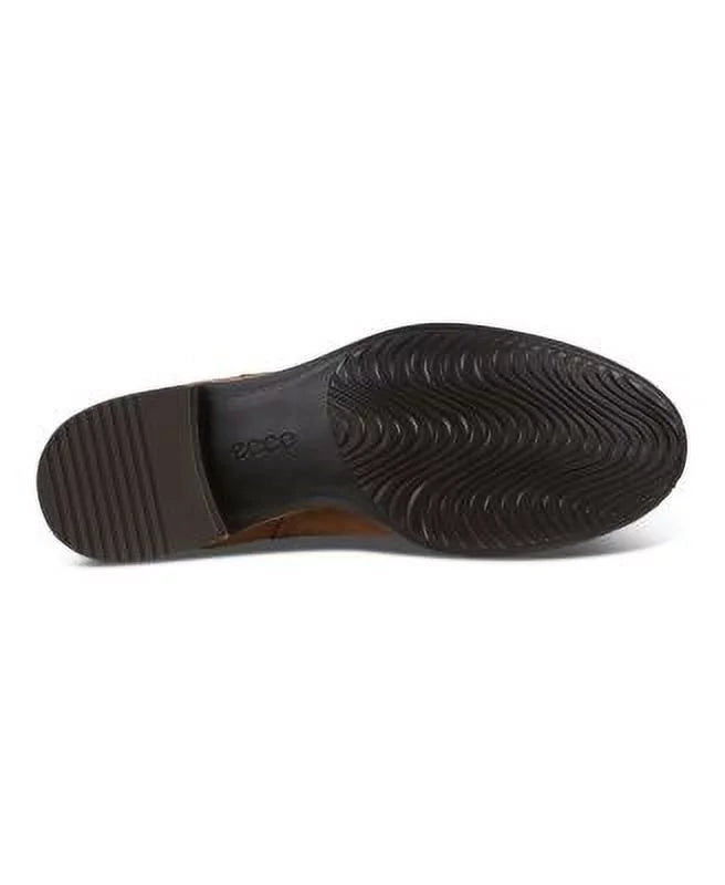 Camel Brown Elastic Side Panels Pull-Tab Back Padded Round Toe Block Heel Chelsea U638565