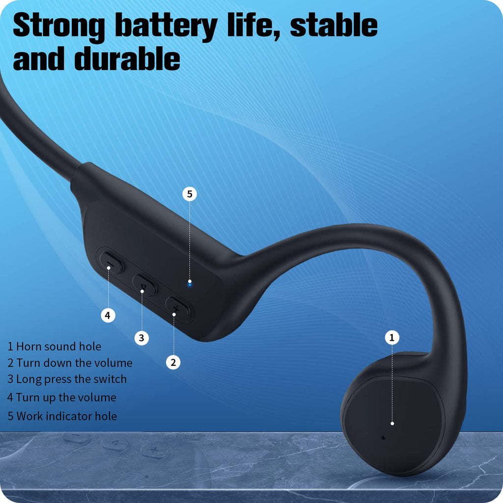 Bone Conduction Wireless Bluetooth 5.0 Open Ear Headphones with 32G Memory IP68 Waterproof G978292