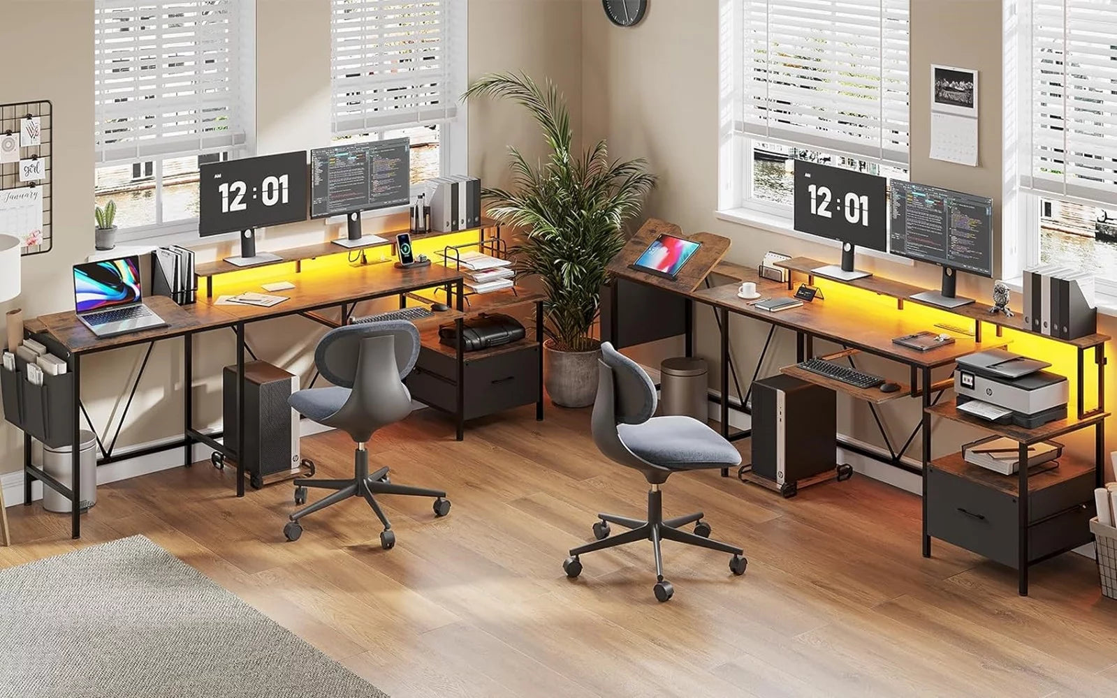 Reversible Corner Office Desk with Storage P2965
