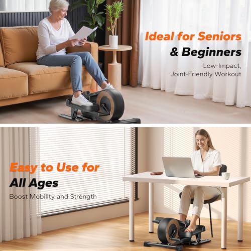 Under Desk Elliptical Machine, Seated Pedal Exerciser with 8 Resistance Levels R672