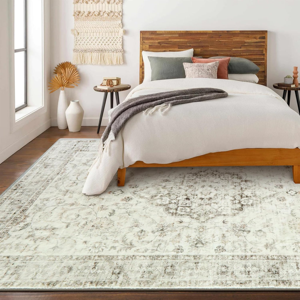 Machine Washable Area Rugs 8x10 Taupe N40618