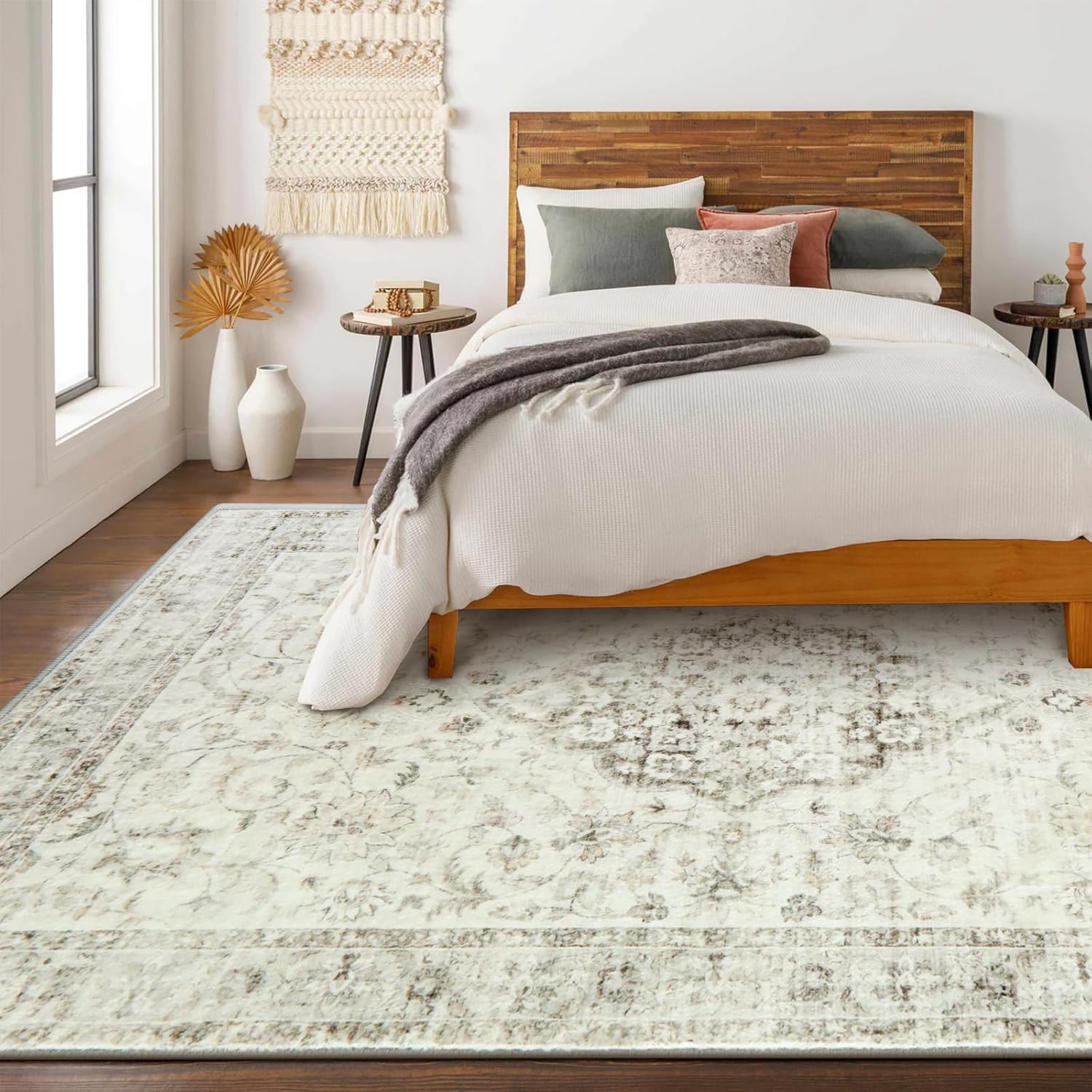 Machine Washable Area Rugs 8x10 Taupe N40618