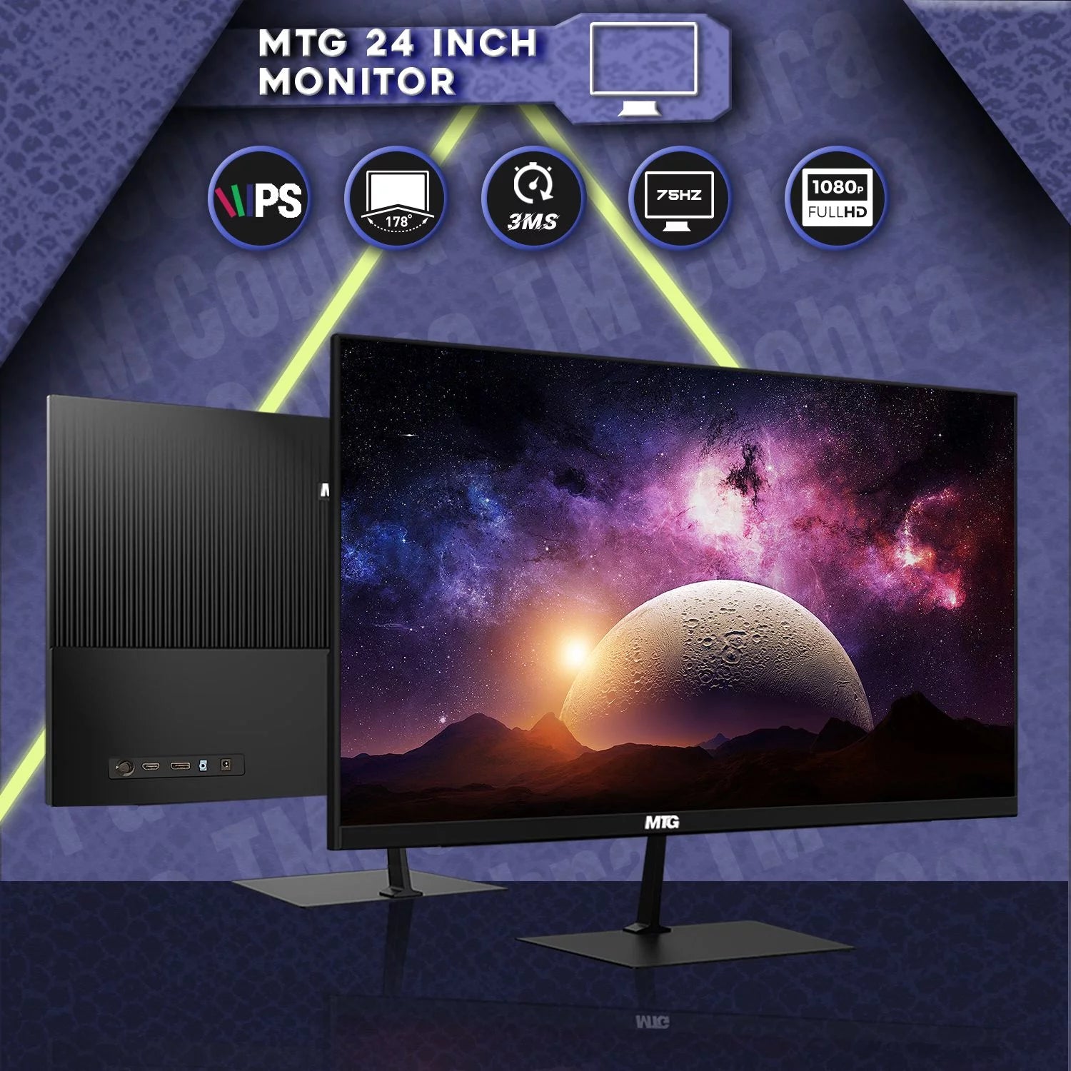 Restored Gaming Desktop PC, Intel Core i5 12th Gen, AMD RX 550, 16GB RAM, 1TB SSD, 4TB HDD, 24 Inch LED Monitor, Win 11 Home (Refurbished) I91675