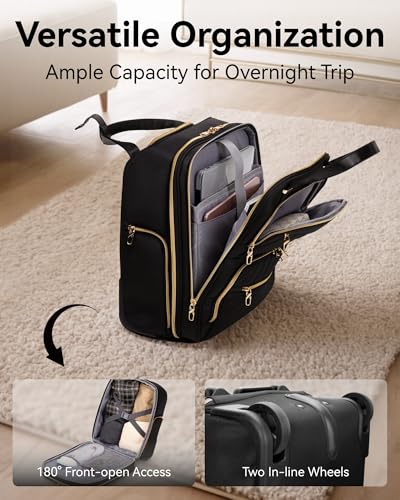 Black 16 Inch Soft Sided Underseat Carry On Luggage with Wheels R9575