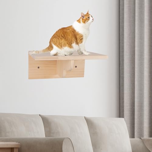 Cat Wall Shelves Set of 7 Wall Mounted Cat Furniture with Cat Scratching Post T7339