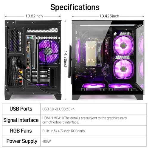 Black Desktop PC Tower Computer G536