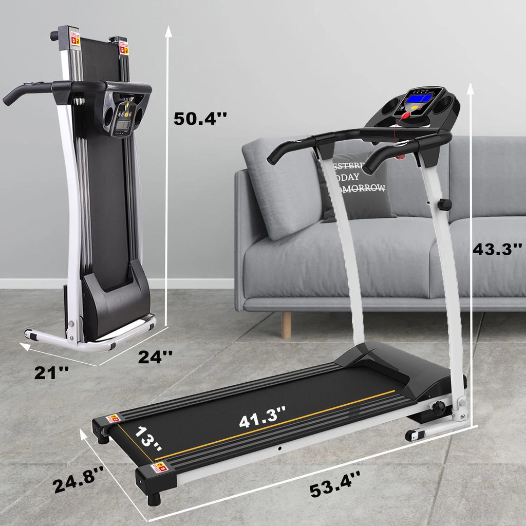 White Foldable Electric Treadmill H227