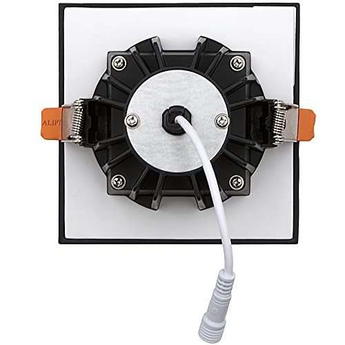 4 in. Ultra-Thin Recessed LED Downlight Canless IC Rated 1200 Lumens 5 Color Temperature Selectable Dimmable Square White Trim 90 CRI R168