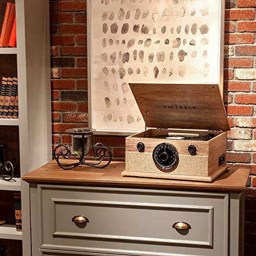 Farmhouse Oatmeal 3-Speed Turntable with Built-in Speakers Q521