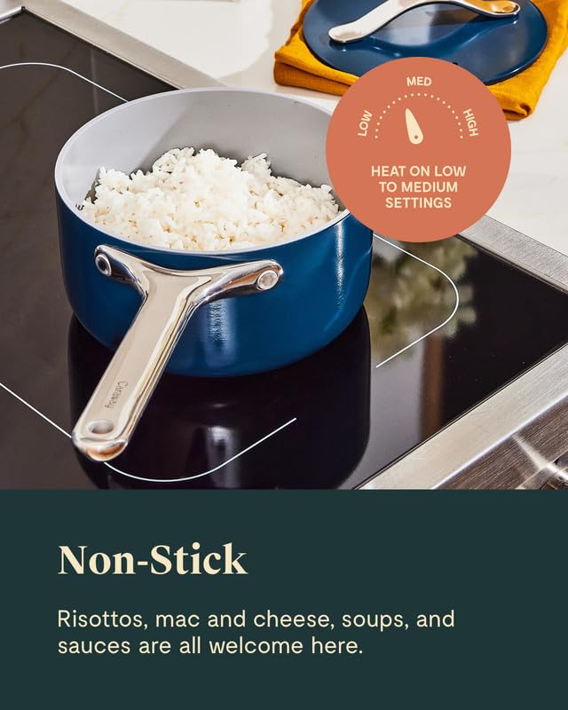 Nonstick Ceramic Sauce Pan with Lid (3 qt) - Perracotta N145