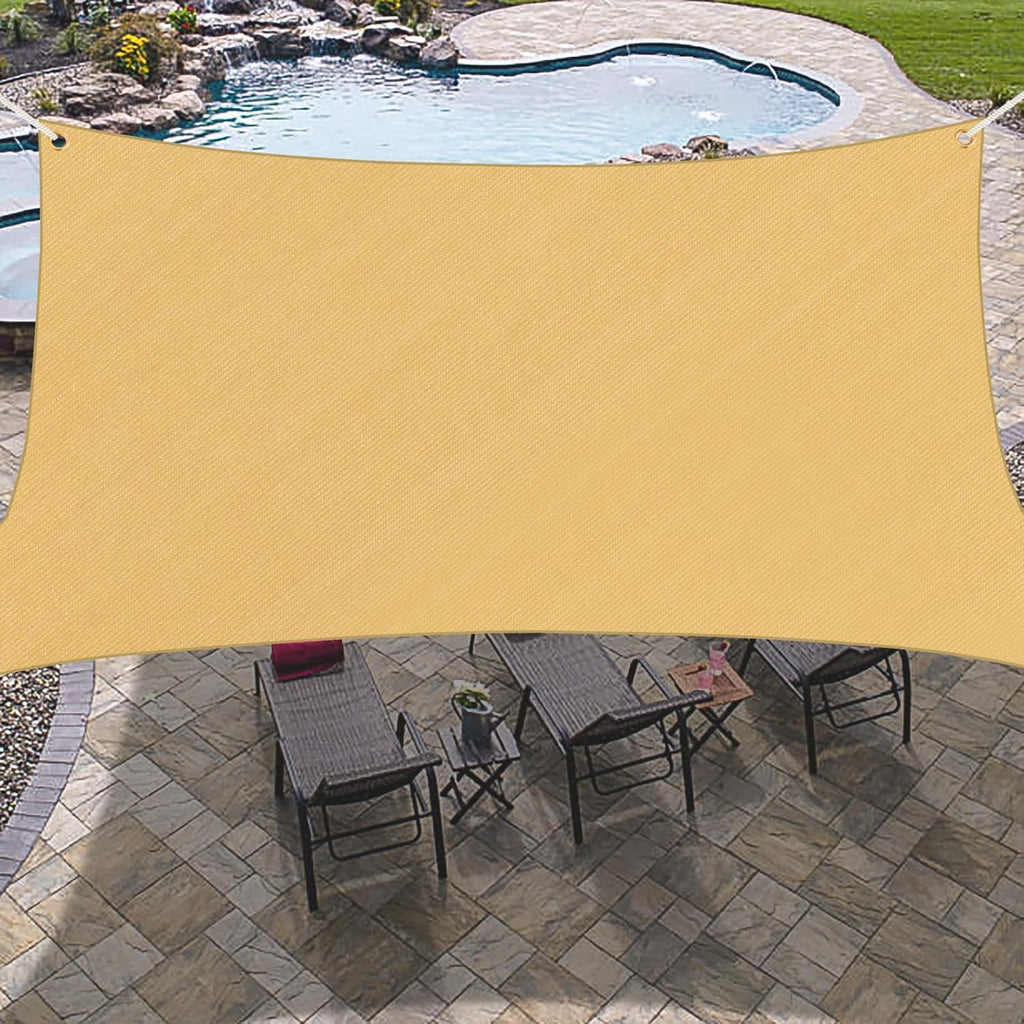 Rectangle Sun Shade Sails 5 x 8 ft Sand U3495