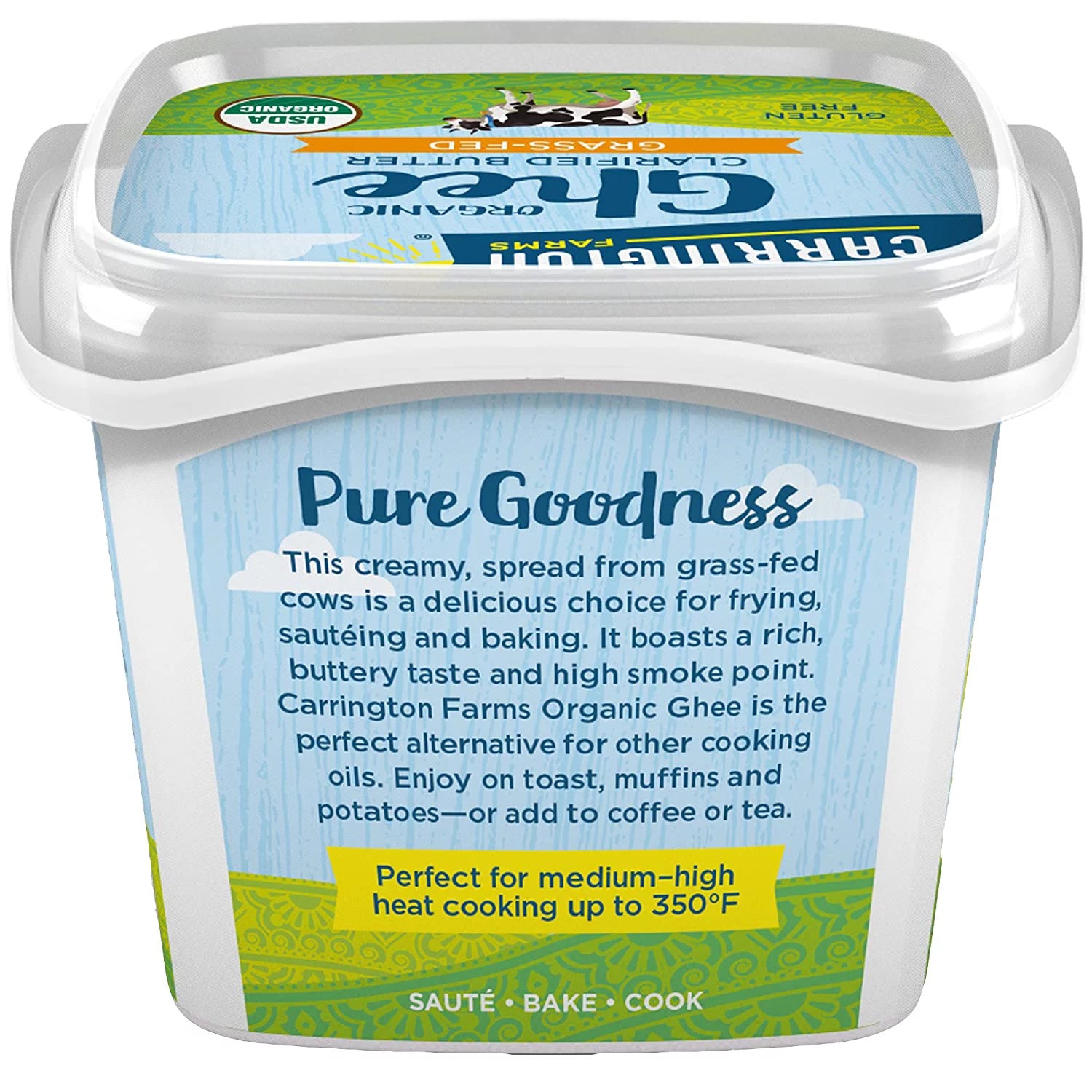 Organic Ghee Clarified Butter Grass Fed 12 fl oz Pack of 2 E541
