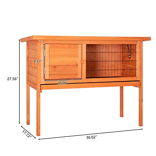 36" Single Deck Waterproof Wooden Rabbit Hutch J313732