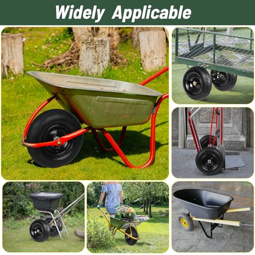 13 Inch Solid Flat Free Replacement Tires and Wheels 4.00-6 with 5/8'' Axle Bore Hole K9654