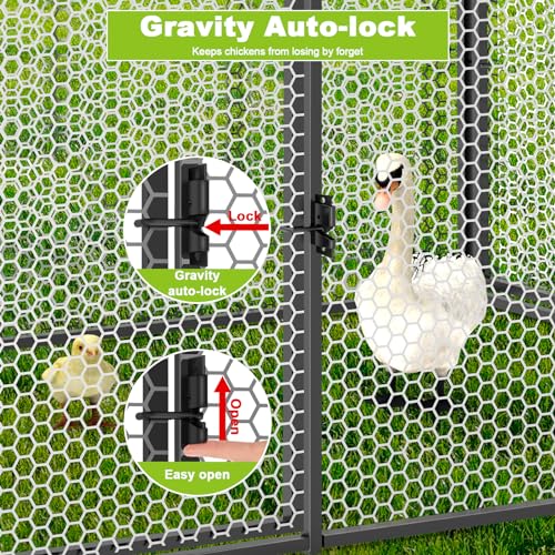 Large Metal Chicken Coop Run with Cover 120" L×40" W×40" H Portable Poultry Cage Y994827