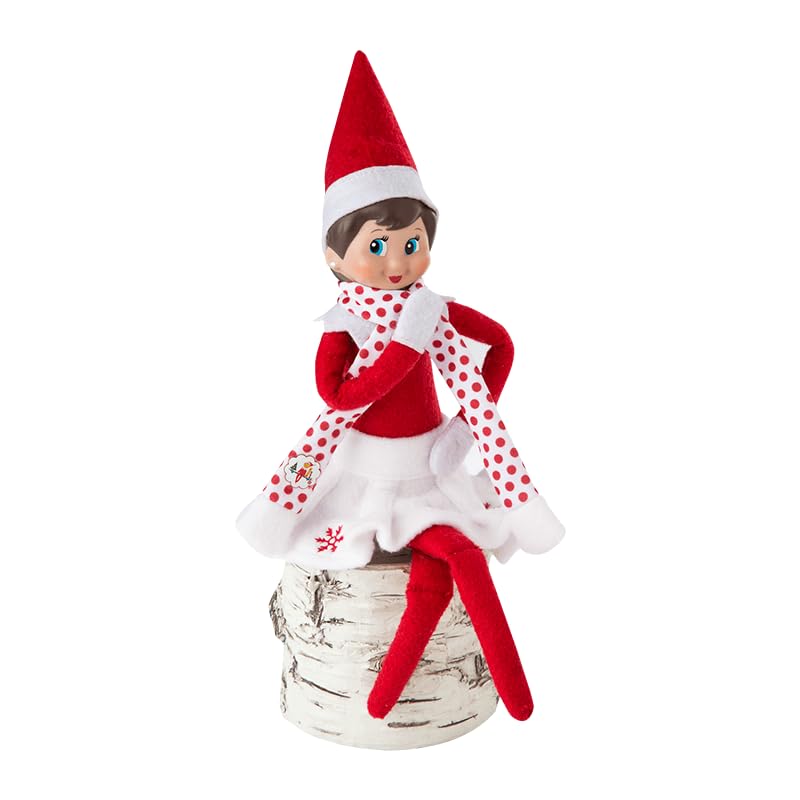 Christmas Tradition Box Set Girl Scout Elf (Blue Eyed), Story Book and Claus Couture Collection Snowflake Skirt and Scarf (Multi-Item Bundle) B81264