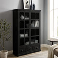 White Curio Cabinet with Adjustable Shelf and Tempered Glass Doors S250105