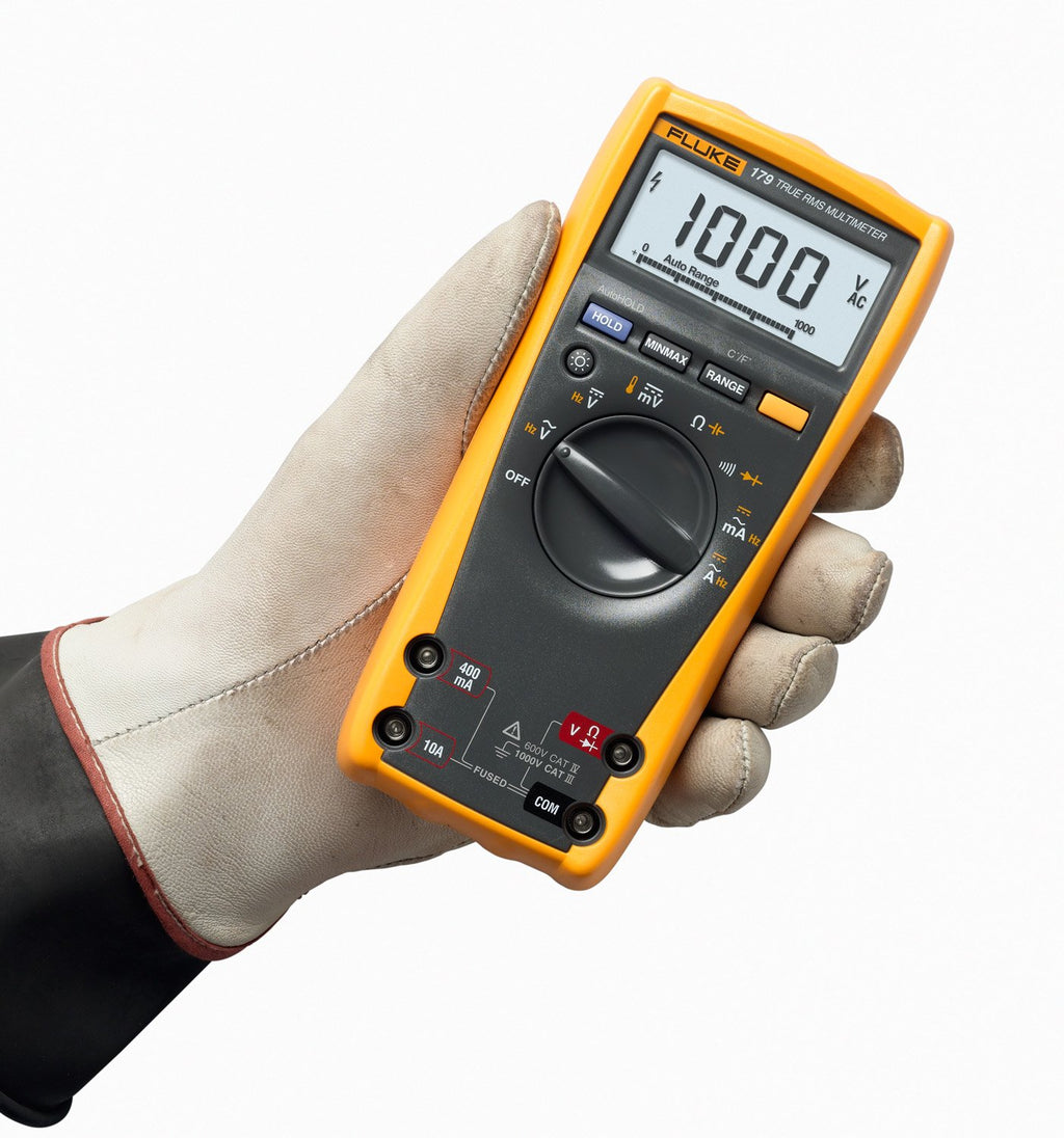 179 Multimeter with Backlight, Built-In Thermometer, True-RMS AC Current and Voltage R91308