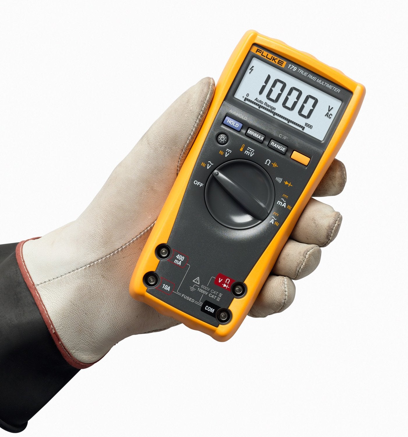 179 Multimeter with Backlight, Built-In Thermometer, True-RMS AC Current and Voltage R91308