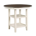 Brown/Antique White Round Dining Table Q4384
