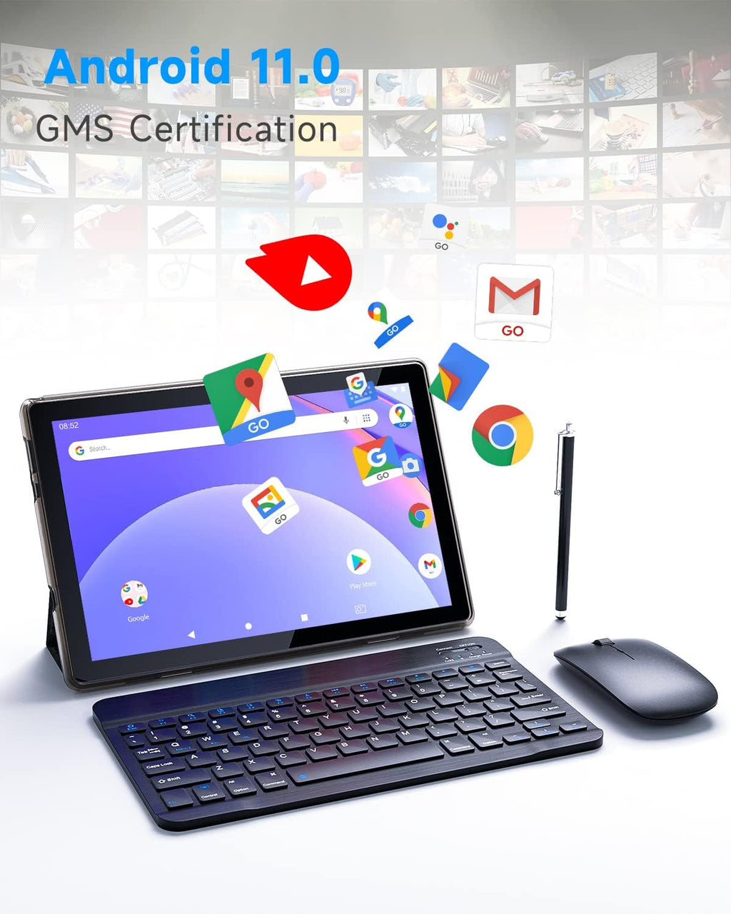 Black 10.1 Inch Android Tablet with Keyboard I16934
