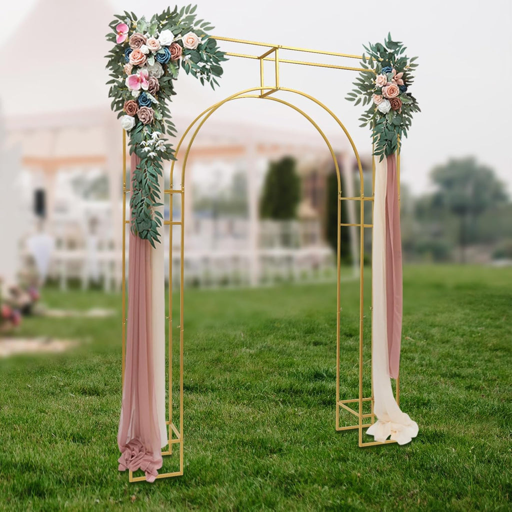 Gold Metal Arch Backdrop Stand, 7.87x5.91 FT F415