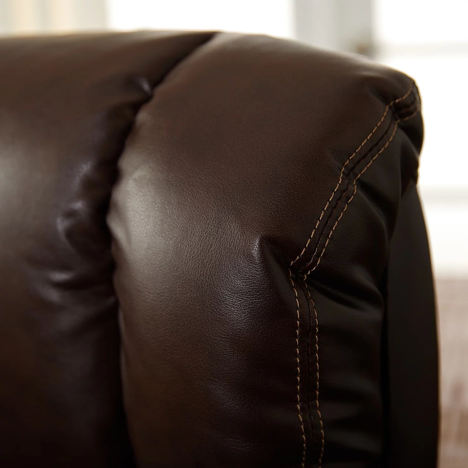 Biscuit Brown Faux Leather Ergonomic Executive Chair Y611