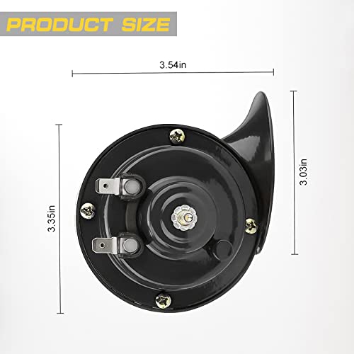 2 Pack 300DB Super Loud Train Horn, 12V Security Alarm Speaker, Car Waterproof Air Electric Snail Double Horn Replacement Kit (Black) V483850