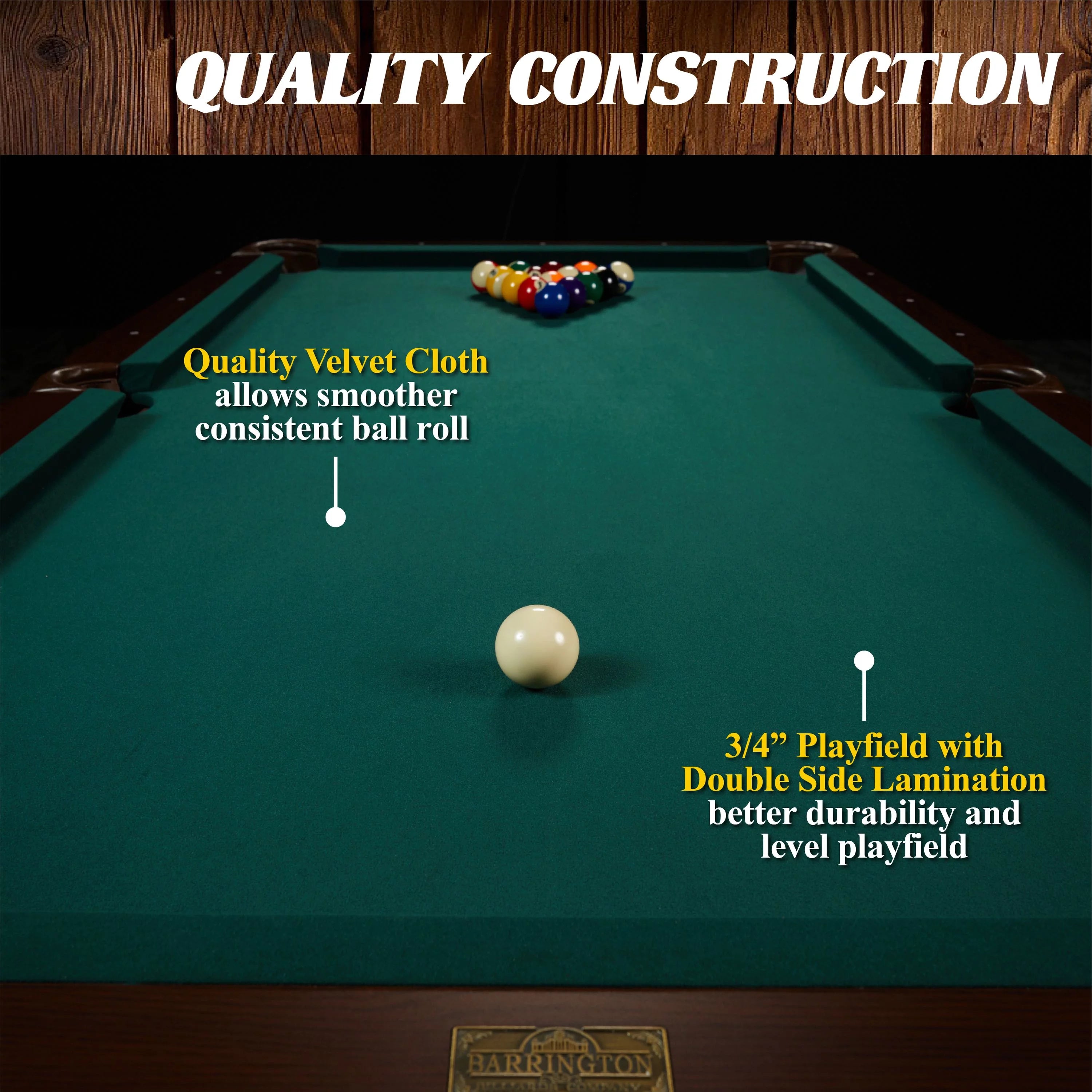 Green Ball and Claw Leg Pool Table W1753