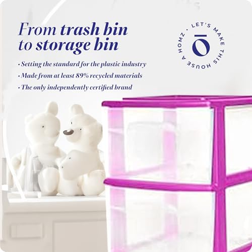 3-Tier Clear Plastic Storage Organizer Cart with Wheels F109558