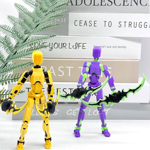 2 Packs T13 Action Figure Set, Movable Action Figure, Articulated, Full Body Mechanical Doll N490
