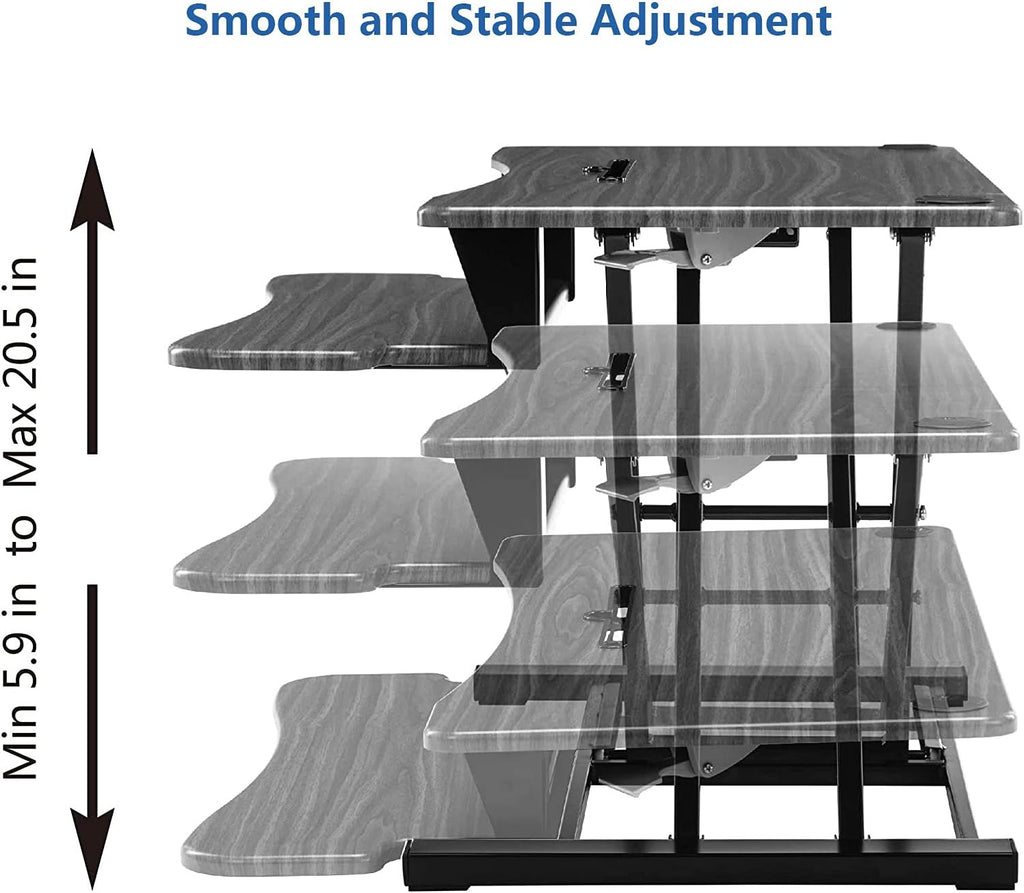 32 Inch Adjustable Height Standing Desk Converter Black I35173