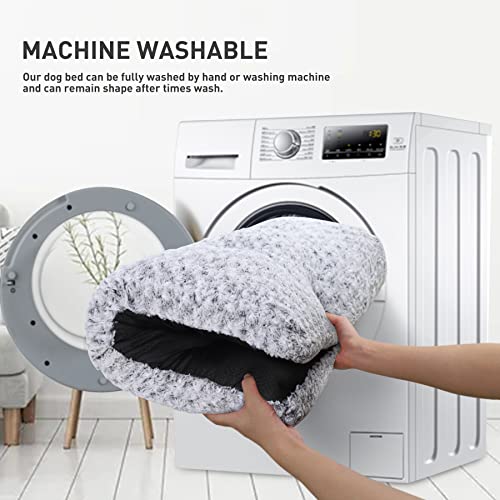 Washable Plush Dog Crate Bed, 35" x 23", Gray B68541
