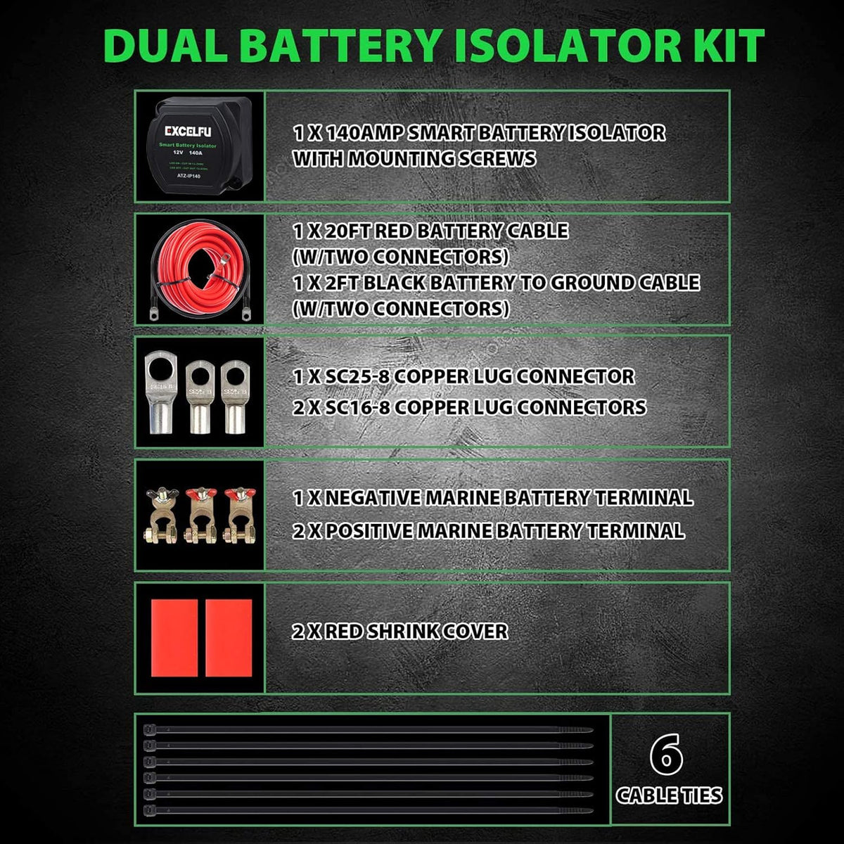 12V 140 Amp Dual Battery Isolator Kit R825567