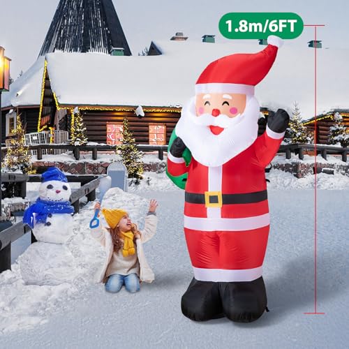 8FT LED-lit Inflatable Santa Claus Decoration S855394