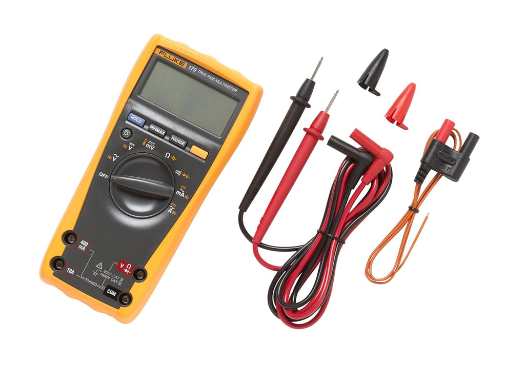 179 Multimeter with Backlight, Built-In Thermometer, True-RMS AC Current and Voltage R91308