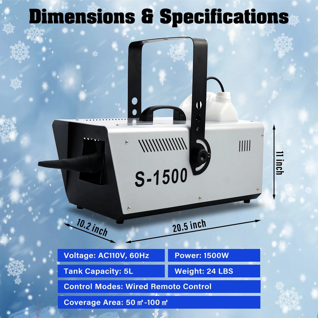 1500W Snow Machine Snowflake Maker with Wireless Remote L122