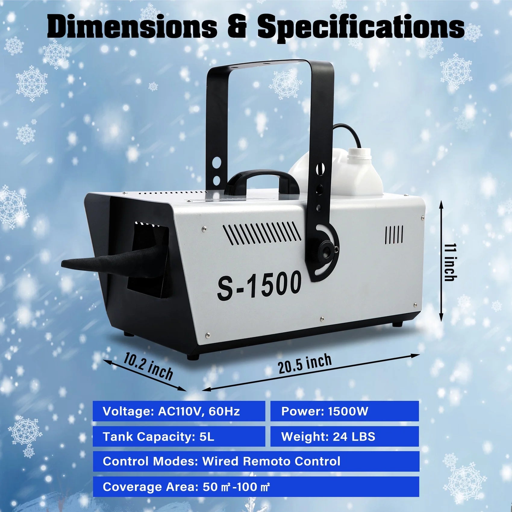1500W Snow Machine Snowflake Maker with Wireless Remote L122