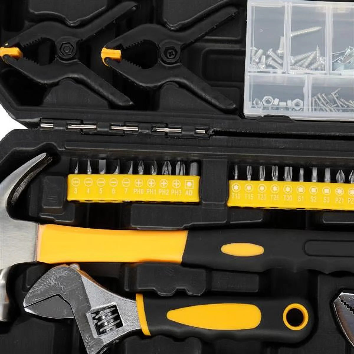 198 Pcs Hand Tool Set with Case Black Yellow D994