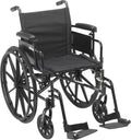 Lightweight Dual Axle Wheelchair with Adjustable Detachable Arms, Swing Away Footrests, 18" Seat, Silver Vein X507664