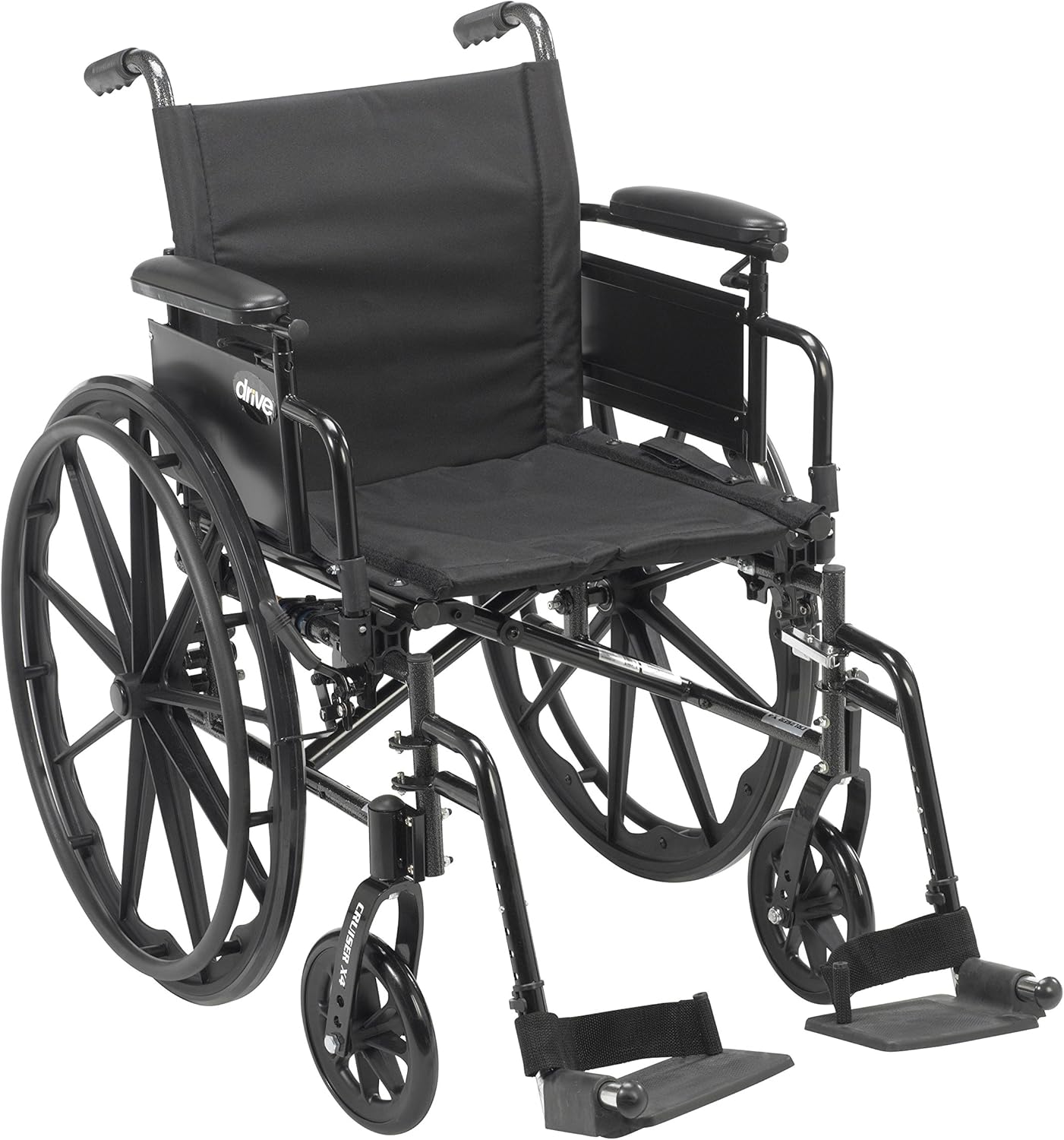 Lightweight Dual Axle Wheelchair with Adjustable Detachable Arms, Swing Away Footrests, 18" Seat, Silver Vein X507664